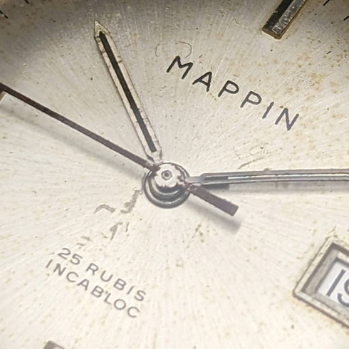 British Vintage MAPPIN self-winding watch 3 hands calendar metal case operation good